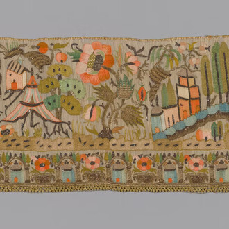 Fragment of towel end (detail), 1850–1900. Courtesy of Art Institute of Chicago