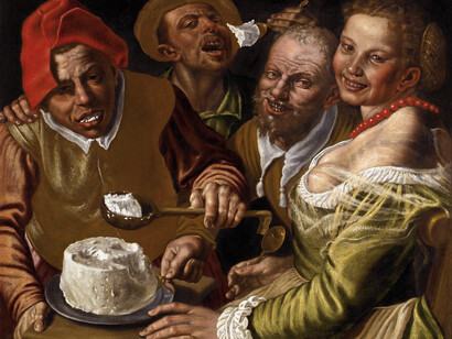 Vincenzo Campi, Mangiatori di ricotta, olio su tela, 72 x 89 cm, collezione privata