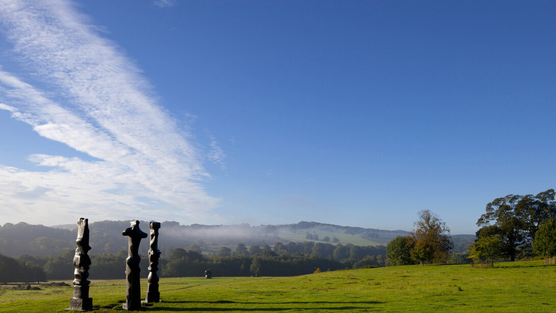 Henry Moore, Upright Motive No.1: Glenkiln Cross; Upright Motive No.2, Upright Motive No.7, 1955-56, Bronze, Photo: Jonty Wilde, Courtesy Tate, Reproduced by permission of The Henry Moore Foundation
