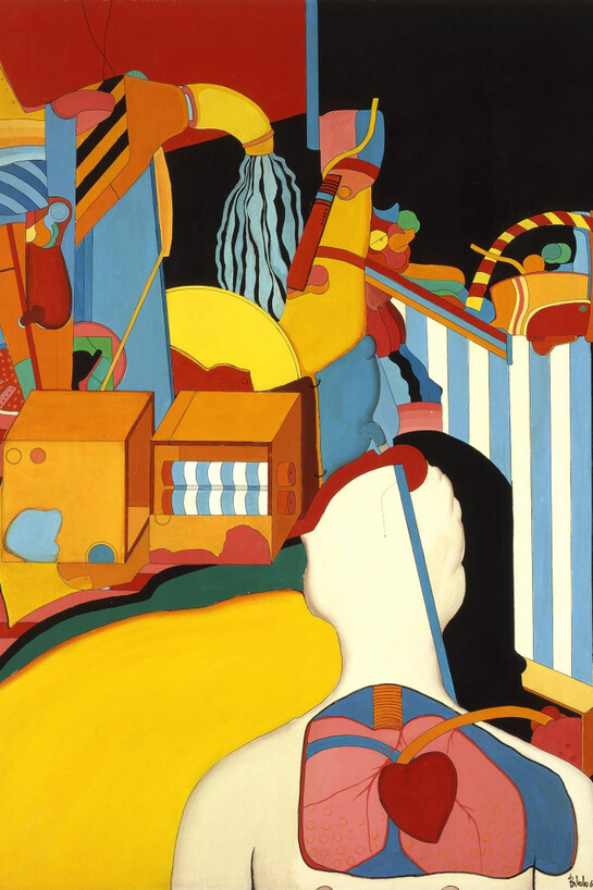António Palolo (1946-2000)
«Hórrido Silêncio do Teu Corpo», 1966. Óleo sobre platex. 109,5 × 82 cm. Coleção Moderna