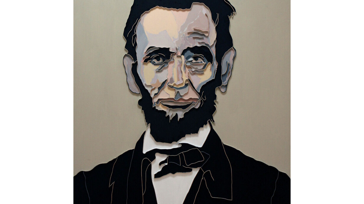 Lee Waisler, Lincoln, 2007, mixed media on canvas, 60 x 48 inches
