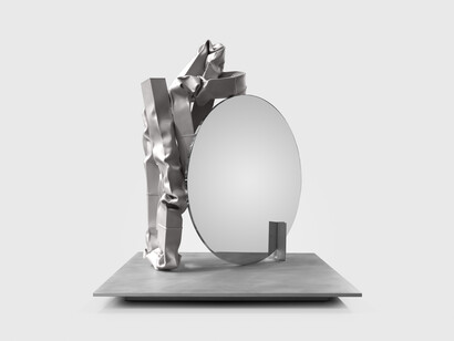 Carol Bove, Hardware Romance, 2021. Stainless steel, 83 1/2 x 72 x 72 inches (212.1 x 182.9 x 182.9 cm) © Carol Bove. Photo by Maris Hutchinson. Courtesy of the artist and Gagosian