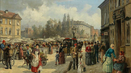 Franz von Persoglia, A view of Naschmarkt in Vienna