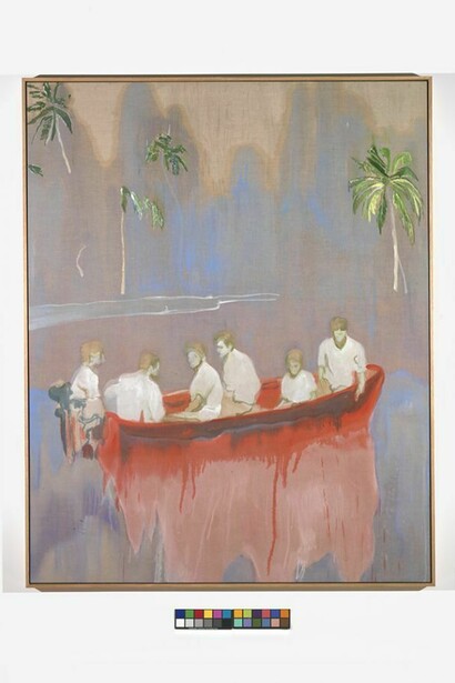 Peter Doig, Figures in Red Boat, 2005–07, Oil on linen, 250 x 200 cm, Private Collection, New York, Courtesy Michael Werner Gallery, New York and London, Photo Marcus Leith