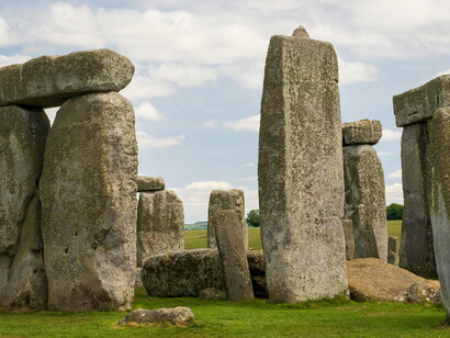 Stonehenge under clouds in Salisbury, United Kingdom—a timeless symbol of human endurance against nature’s uncertainty