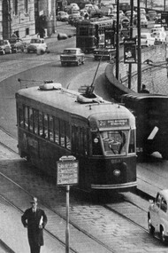 Asse tranviario centrale in Corso Saffi, Genova, 1959. Mondotram Forum