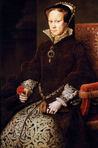La reina María de Inglaterra, segunda esposa de Felipe II, Antonio Moro, 1554