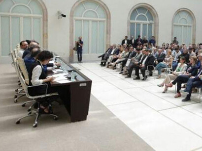 Acto de presentación de la Ley del Referéndum de Autodeterminación en el auditorio del Parlament el pasado 4 de julio