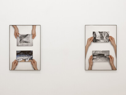 Carmen Arias, Umbrales y rellenos, vista de exhibición. Cortesía de la Galería Juan Silió