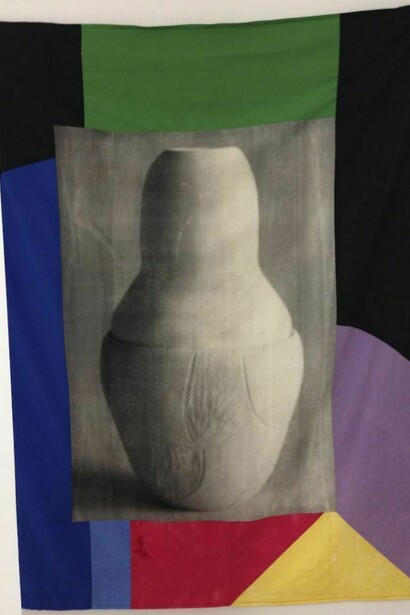 Christian Newby, Breton Study 1, 2013, Screenprint on muslin and hand dyed fabric, 168 x 129 cm, Courtesy of Vitrine