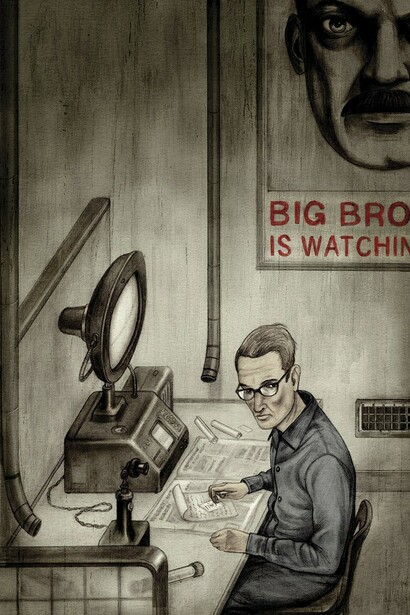 Ilustración de Jonathan Burton para "1984" de George Orwell