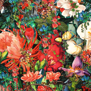 Naeemeh Kazemi, Untitled (From the La La Land Series), 2023, oil on canvas, 59.1x63 inches. Courtesy of Leila Heller Gallery
