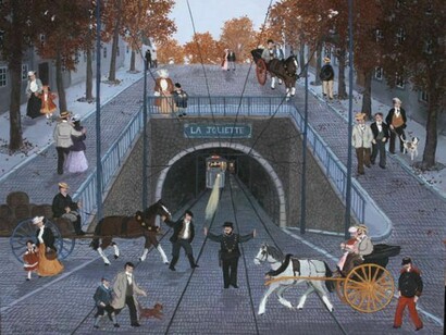 Fabienne Delacroix, Le tramway, 2013, Acrylic On Canvas, 15" x 18"