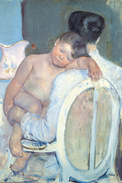 Mary Cassatt, Mujer sentada con un niño en brazos,
c. 1890, (Woman Sitting with a Child in her Arms), Óleo sobre lienzo. 81 x 65,5 cm, Museo de Bellas Artes, Bilbao