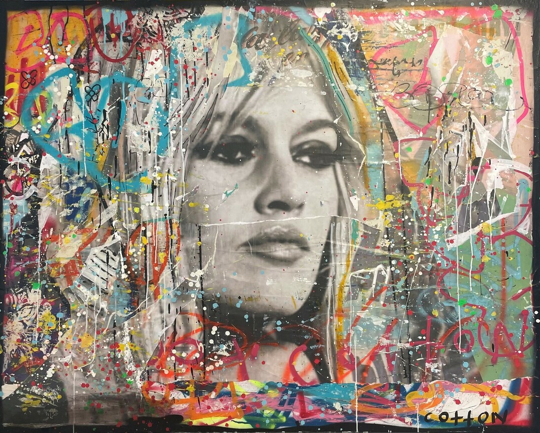 Andrew Cotton, Bridgette, mixed media on canvas, 48x60x2.50 in