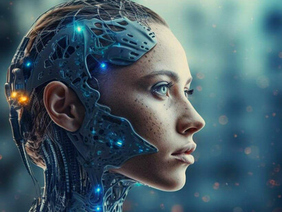 Representación gráfica de un androide con inteligencia artificial