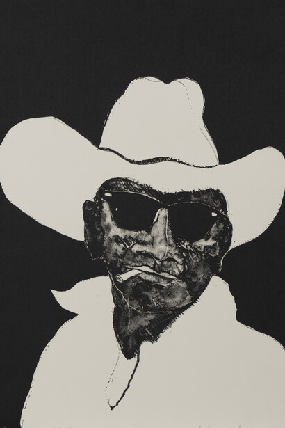 Fritz Scholder, Another Deco Indian (detail), Ed. 72 of 150, 1978, Original lithograph on paper, 30 x 22.50 in. Courtesy of LewAllen Galleries