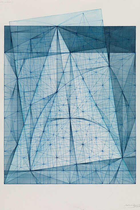 Mark Reynolds, Minor Third Series: Nocturne 10.14, 2014, Watercolor and indigo ink on cotton paper, 24 x 18 inches (paper size)
