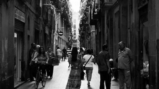 The traditional Barcelona´s district, some decades ago