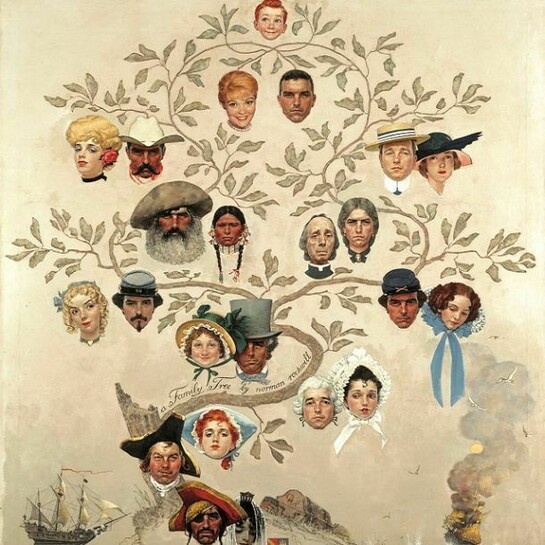 Norman Rockwell. Family Tree. Cover illustration for The Saturday Evening Post, October 24, 1959. © 1959: SEPS. Norman Rockwell Museum Collections