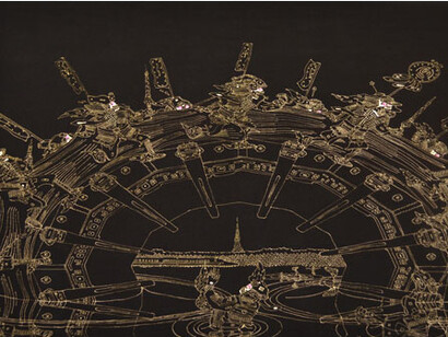 Toru Ishii, Routine Life, Yuzen Dyeing on silk, Wood Frame, 2012, © Toru Ishii