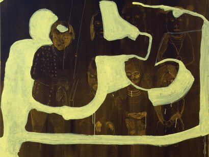 Bernard Gaube, Portrait de groupe, 2006-2007, oil on canvas, 160 x 195 cm