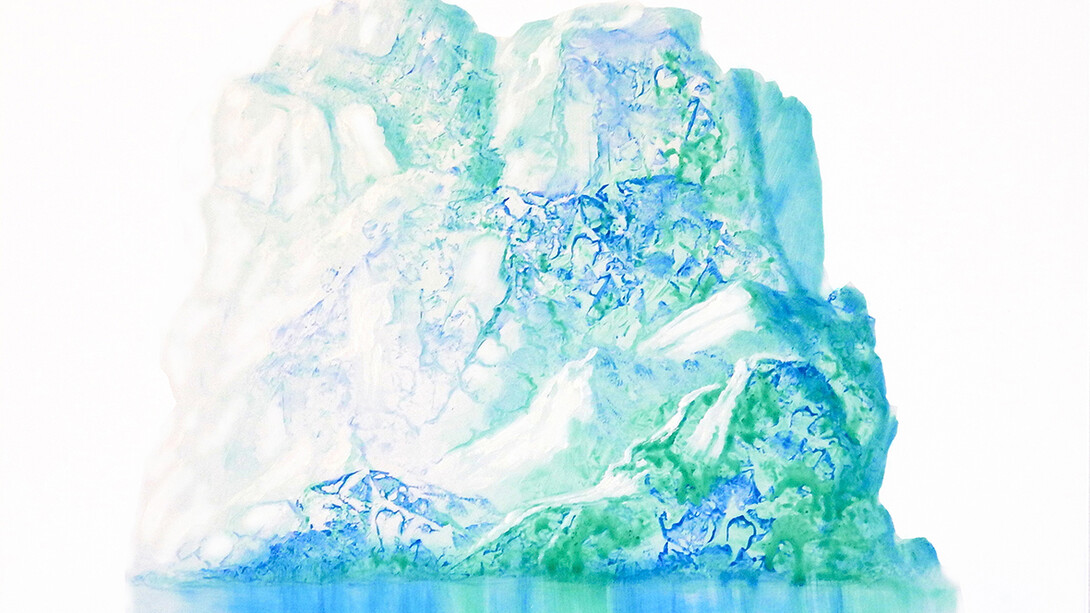 Carlo Ferrari, Senza titolo, serie Ultimi Ghiacci, 2019, olio su dibond, cm. 35x35 
