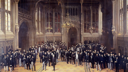 Lobby of the House of Commons, 1872–1873 by Henry Barraud