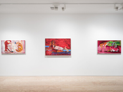 Julie Buffalohead, The Wisdom of Wild Things, exhibition view. Courtesy of Jessica Silverman Gallery