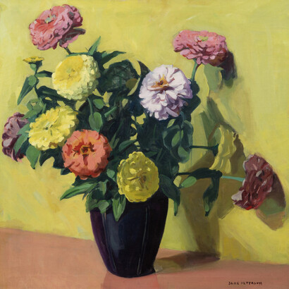Jane Peterson, Zinnias (detail). Courtesy of Vose Galleries