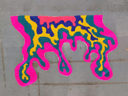 The Callas / Lakis & Aris Ionas embroidery, Chromocommons 2023. Courtesy of the artists and The Opening Gallery