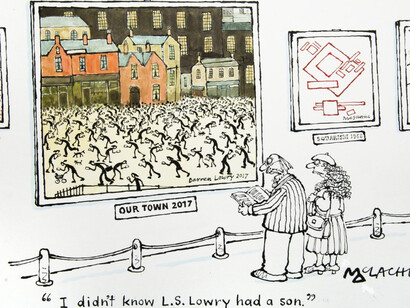 On The Edge: The Cartoon World of Ed Mclachlan. Courtesy of Chris Beetles Gallery 