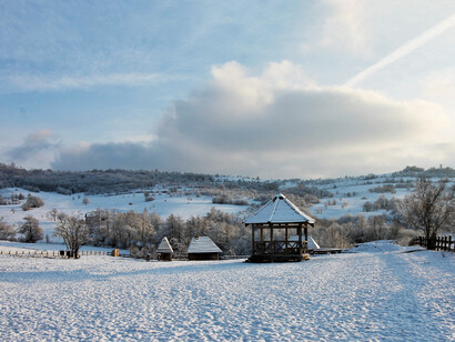 Homoródkarácsonyfalva, the Christmas village, in Carpathian Mountains, Romania © George Iordachescu