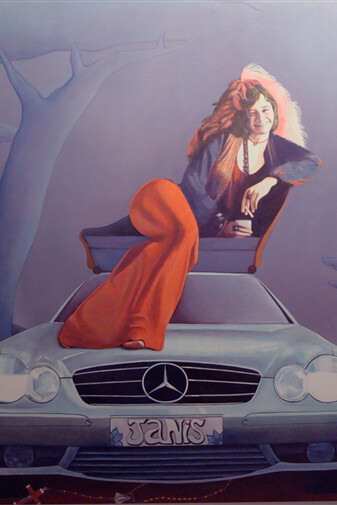 Emmanelle Tournois, Janis Joplin, Oil on Canvas, 64" x 51"