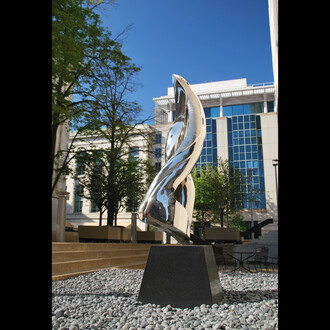 Santiago Medina, Life, monumental sculpture installed at Harvard Chen School of Public Health in Boston, USA. Courtesy of Trimper Gallery