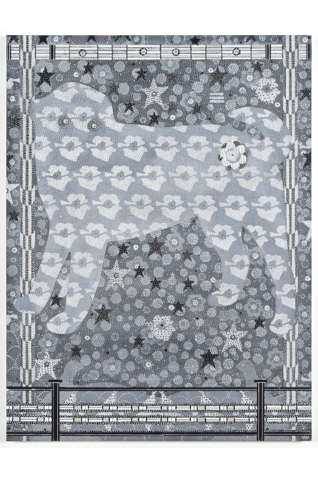Glenn Goldberg, Banner, 2015, Acrylic, gesso, ink, and pencil on canvas. 60” x 48”