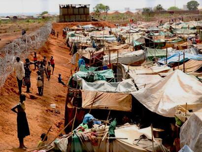 Displaced civilians shelter in a camp in Wau amid the South Sudan civil war, 2017
