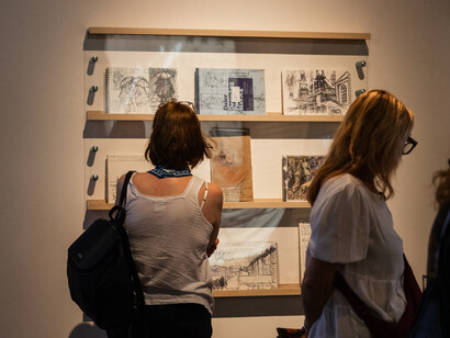 Norman Cornish, A life in sketchbooks, exhibition view. Courtesy of the Bowes Museum