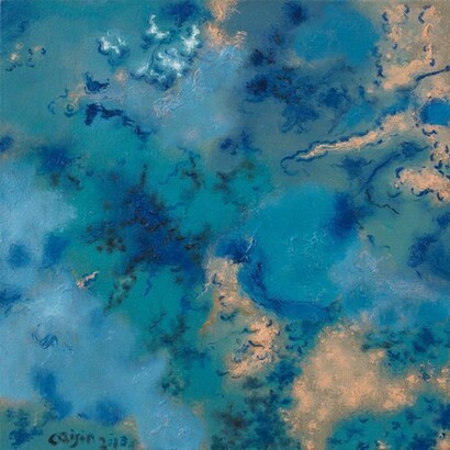 Cai Jin, Landscape No. 87, 2013, Oil on canvas, 15 3/4 x 15 3/4 in (40 x 40 cm). Courtesy of the artist and Chambers Fine Art