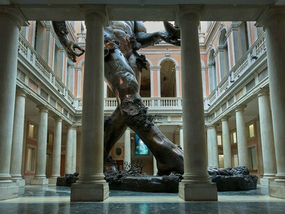 Damien Hirst.  Demon with Bowl (Exhibition Enlargement), painted resin, 2014