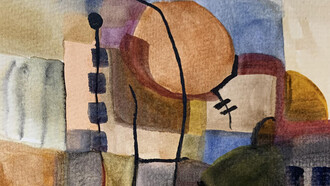 Arnaud Quercy,(1968), Paris, Francia. F - mayor, "Reflexiones #5", 2022, acuarela sobre papel