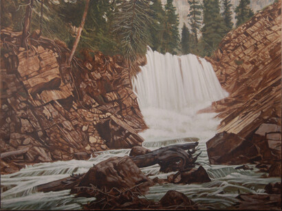 Cascade Sketch, 2014 24 x 30 oil on canvas by Mark Beard