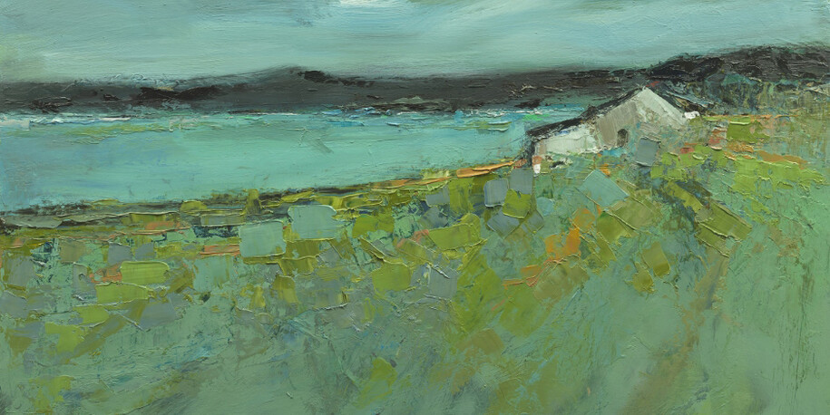 House on the Cliffs, oil on board, 50 x 77 cm