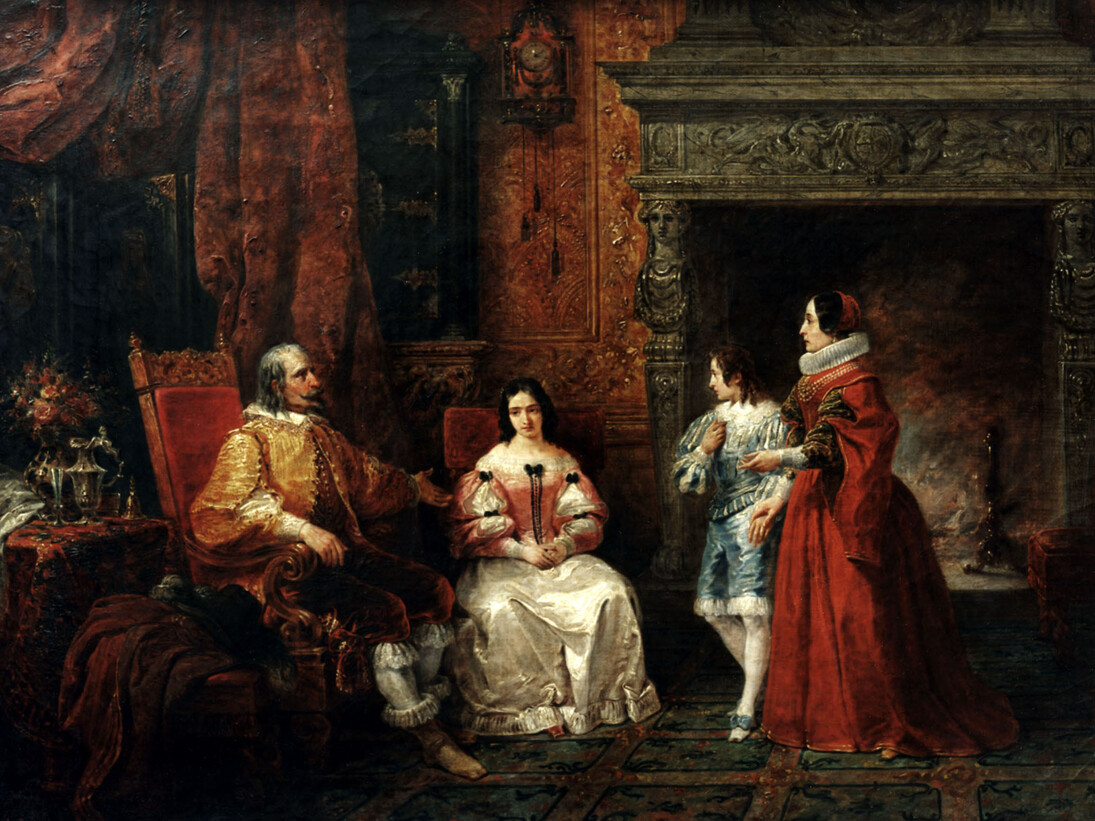 Francesco Gonin, Geltrude pronta a entrare in monastero, olio su tela, 1837, 48x62 cm, Milano, Accademia di Brera. Courtesy of Serrone della Villa Reale di Monza