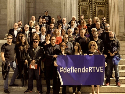 Concentración en favor de una RTVE libre e independiente