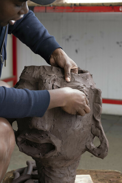 Leilah Babirye, 2023. Courtesy of the artist, Stephen Friedman Gallery, London and New York, and Gordon Robichaux, New York. Photo © Jonty Wilde. Courtesy of Yorkshire Sculpture Park.