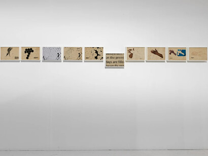 Prasanta Sahu, The geometry of ordinary lives, exhibition view. Courtesy of Emami Art