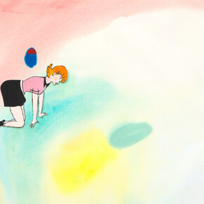 Sarah Tritz, Brigitte (detail), 2015, gouache, collage sur papier, 80 x 60,5 cm, courtesy of galerie anne barrault
