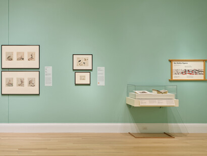 The artistry and reunion of two surimono albums reunites, exhibition view. Courtesy of Risdm Museum