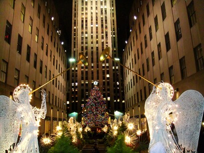 Nueva York. Decoración navideña en los alrededores del Rockefeller Center
